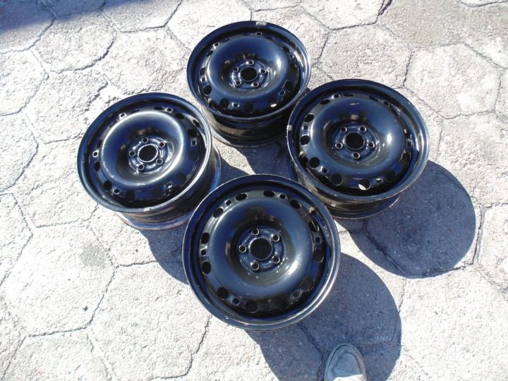 4× Штампованный диск Volkswagen OE VW Polo IV от 2001 г.- / Skoda Fabia II от 2007 г.- 6.0" x 15" 5x100 ET 43, фото 1