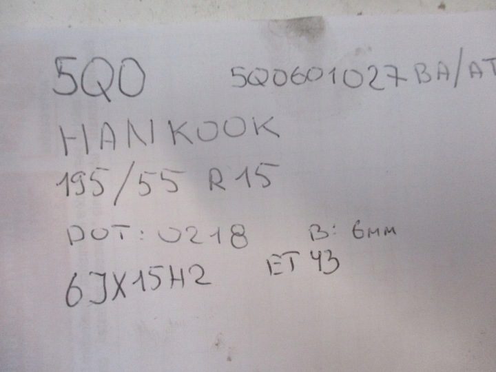 Колеса диски шины стальные Golf 7 5G0 R15 HANKOOK, фото 10