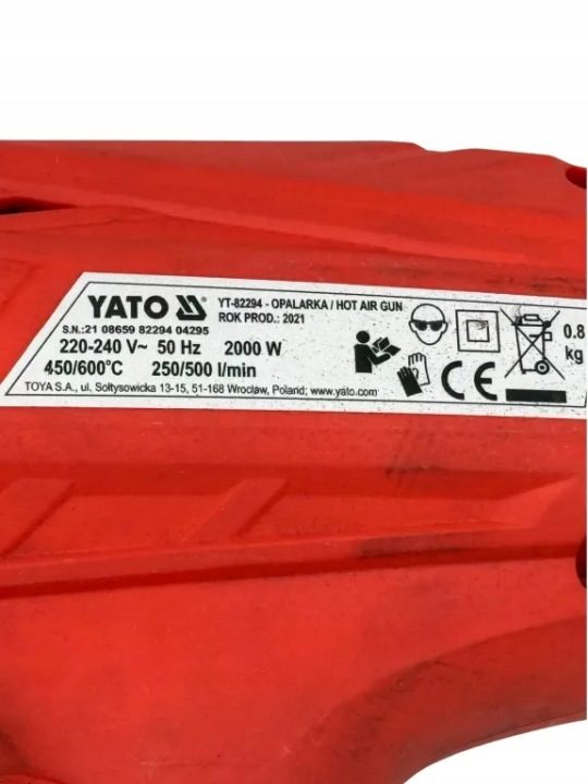 Термофен 2000 Вт 230 В 600 °C YATO YT-82294, фото 3