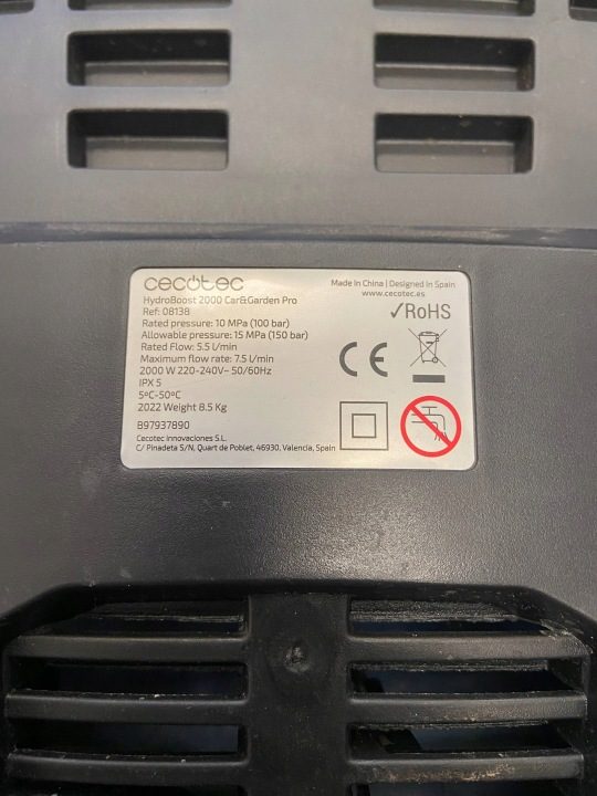 Мойка высокого давления HydroBoost 2000 Car&Garden Pro Cecotec 2000W Черная, фото 3