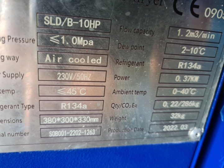 ОСУШИТЕЛЬ РЕФРИЖЕРАТОРНЫЙ AIRPRESS SLD 2,4 m3/min 2020 г., фото 3
