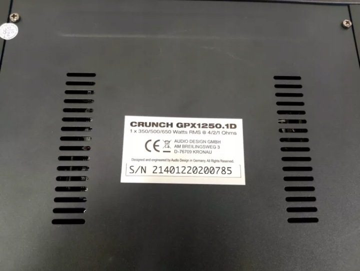 Crunch GPX1250.1D - усилитель автомобильный 1 kanałowy MONO 1250W + пульт, фото 5