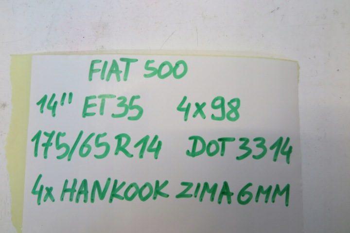 4X колеса диски шины зимние Hankook 175/65/R14 DOT 3314 Fiat 500, фото 7
