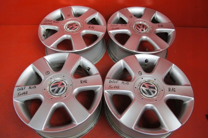 4× Литой диск Volkswagen OE 1T0601025C GOLF + 6.5" x 16" 5x120, фото 1