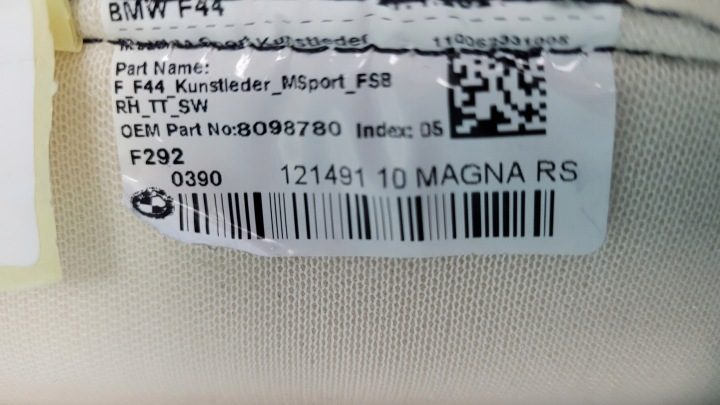 BMW 2' F44 обшивка спинка сиденья правого с подогревом с Podgrzewaniem 7310982, фото 14