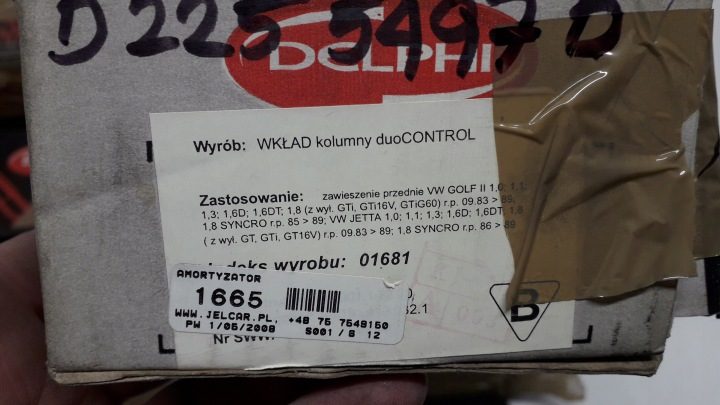 VW GOLF 2 II АМОРТИЗАТОРЫ ПЕРЕДНИЕ DELPHI 01681 КОМПЛ., фото 4