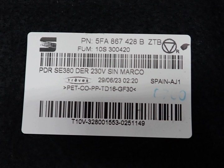 ОБШИВКА БАГАЖНИКА ПРАВАЯ ХЭТЧБЕК 5FA867428B SEAT LEON IV 4 KL 23 г., фото 4