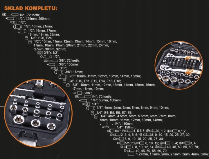 Комплект торцевых головок Verkatto VR-0573, фото 6