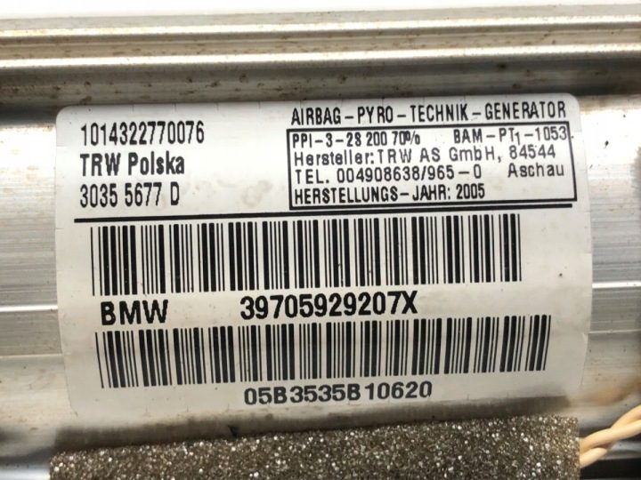 ПОДУШКА БЕЗОПАСНОСТИ ПАССАЖИРА BMW E91 30355677D 04-12 AIRBAG, фото 3