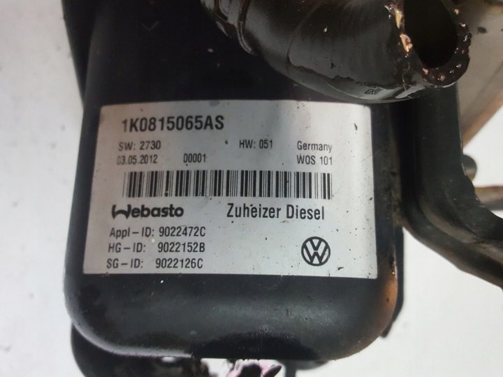 VW TOURAN 2 II 10-15r WEBASTO АВТОНОМНЫЙ ОТОПИТЕЛЬ 1K0815065AS, фото 2