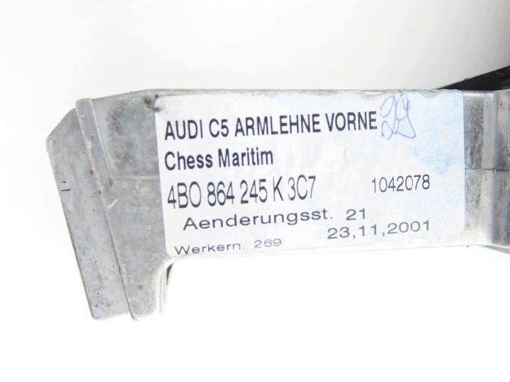 ПОДЛОКОТНИК ТЕМНО-СИНИЙ AUDI A6 C5 РЕСТАЙЛИНГ 01-05, фото 3