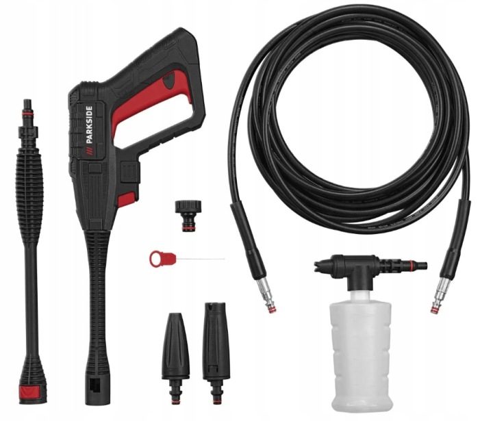PARKSIDE мойка высокого давления PHDS 110 B2 1400W 110 бар 8m аксессуары, фото 6