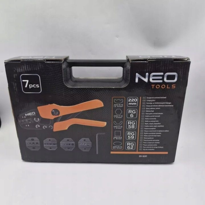 NEO TOOLS ОБЖИМНЫЕ КЛЕЩИ ДЛЯ НАКОНЕЧНИКОВ КОМПЛЕКТ 5 КОЛОДОК, фото 2