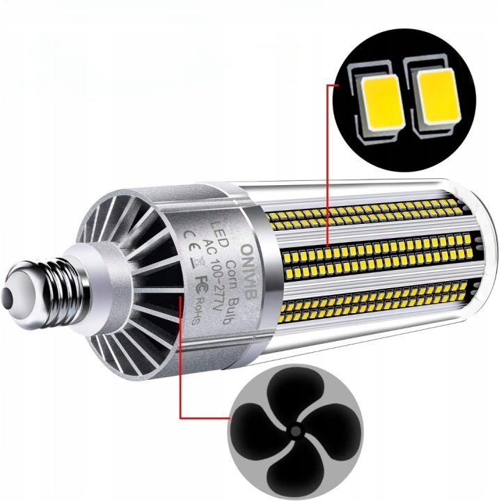 ЛАМПОЧКА LED ГАРАЖНАЯ ДЛЯ ГАРАЖА МОЩНАЯ 200W E40 24000 ЛМ, фото 2