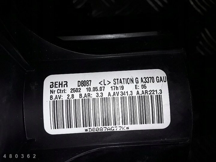 2007 Opel Zafira B Вентилятор моторчика вентилятора печки GA3370GAU, фото 4
