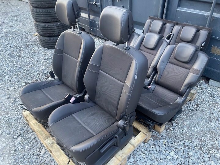 СИДЕНЬЯ ПОЛУКОЖА КОМПЛЕКТ 7 шт. RENAULT GRAND SCENIC III BRĄZOWE 2010 г., фото 1