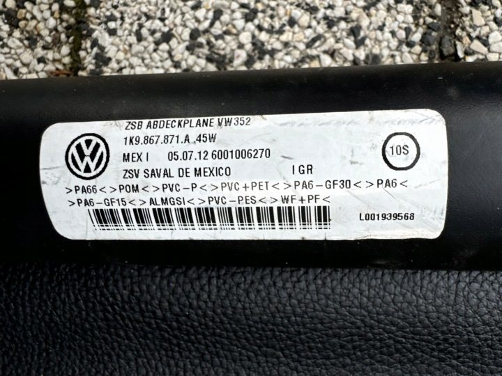 VW GOLF V УНИВЕРСАЛ ШТОРКА БАГАЖНИКА 1K9867871A, фото 5