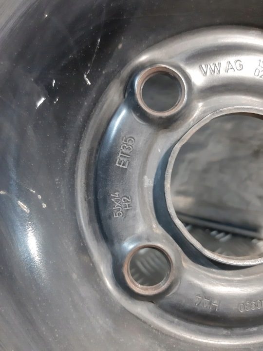 Штампованный диск Volkswagen OE 1S0.601.027 G/J 1S0601027G/J 1S0601027 G/J 5.0" x 14" 4x100 ET 35, фото 4