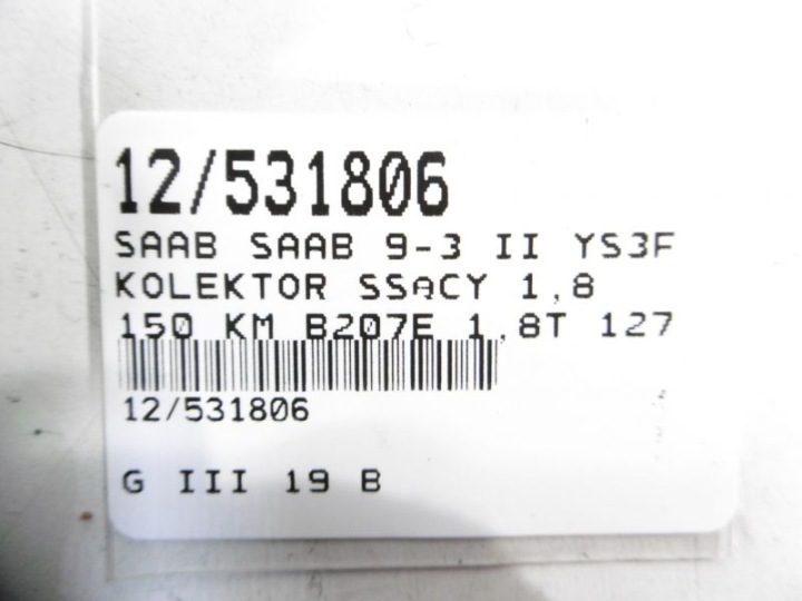 SAAB 9-3 II ВПУСКНОЙ КОЛЛЕКТОР 1,8T 12786243 B207E, фото 6