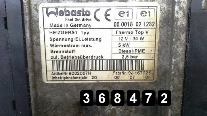 2005 Citroen C5 Отопитель предпусковой Webasto 2200hdi 000018021232, фото 5