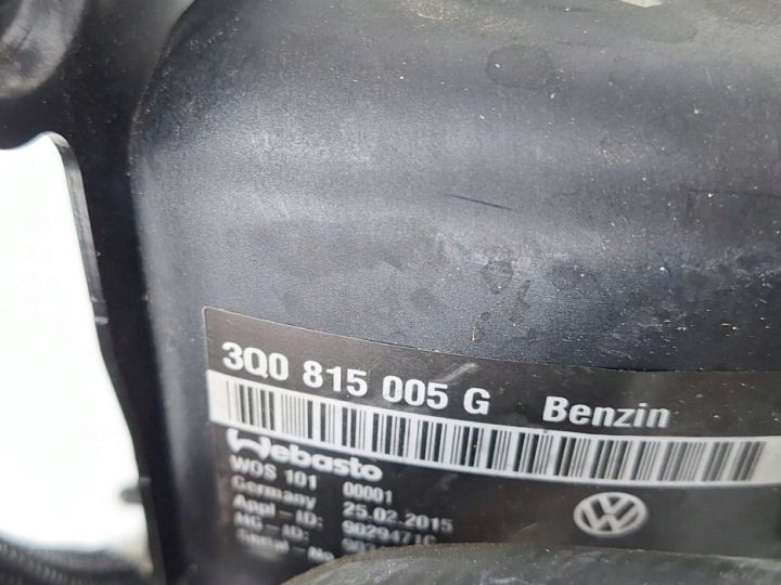 VW SKODA SEAT AUDI АВТОНОМНЫЙ ОТОПИТЕЛЬ WEBASTO 3Q0815005G, фото 6