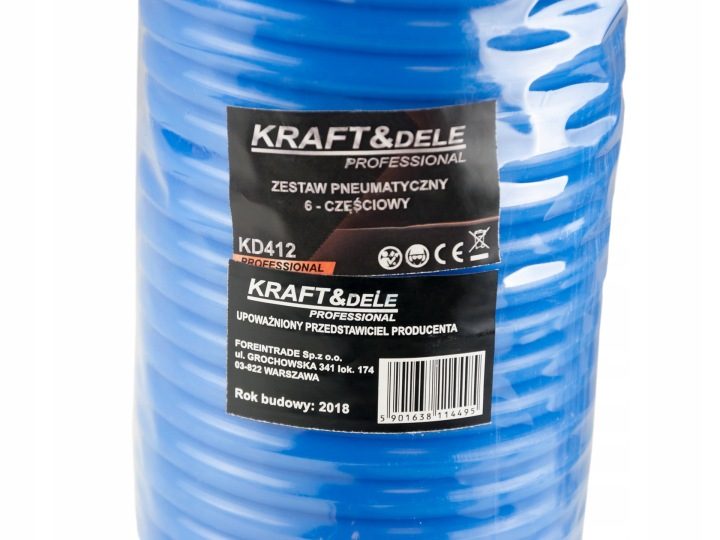 Комплект пневматический Kraft&Dele 6 элементов с pistoletem и манометром KD412, фото 10