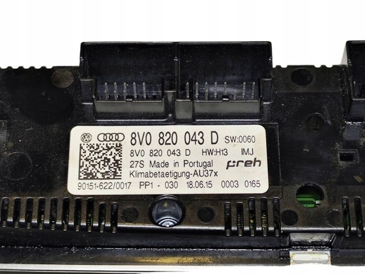AUDI A3 S3 8V БЛОК УПРАВЛЕНИЯ КЛИМАТОМ ОБДУВА ПОДОГРЕВА СИДЕНИЙ 8V0820043D, фото 4