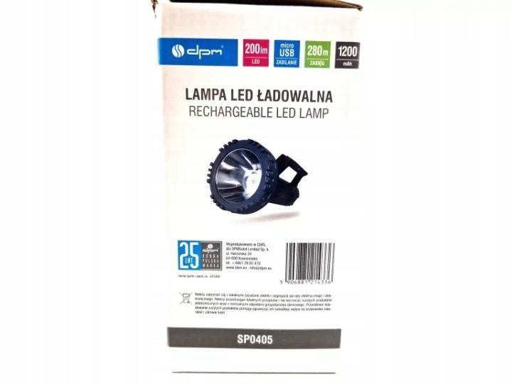 Фонарик фонарь мультифункциональный ładowalna DPM 200 lm LED USB 1200 мАч, фото 2