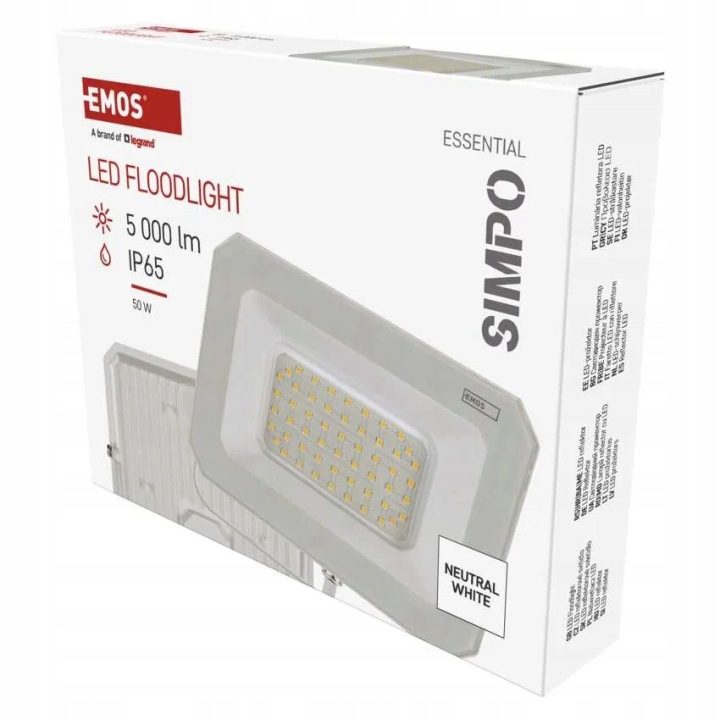 Прожектор LED белый SIMPO 50W neutralna biel 4000K 5000lm ZS2243W, фото 1