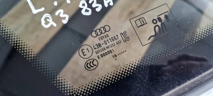 Q3 83A СТЕКЛО КУЗОВНОЕ ЛЕВОЕ ЗАДНЕЕ AS3 2019 г. 83A845297E, фото 6