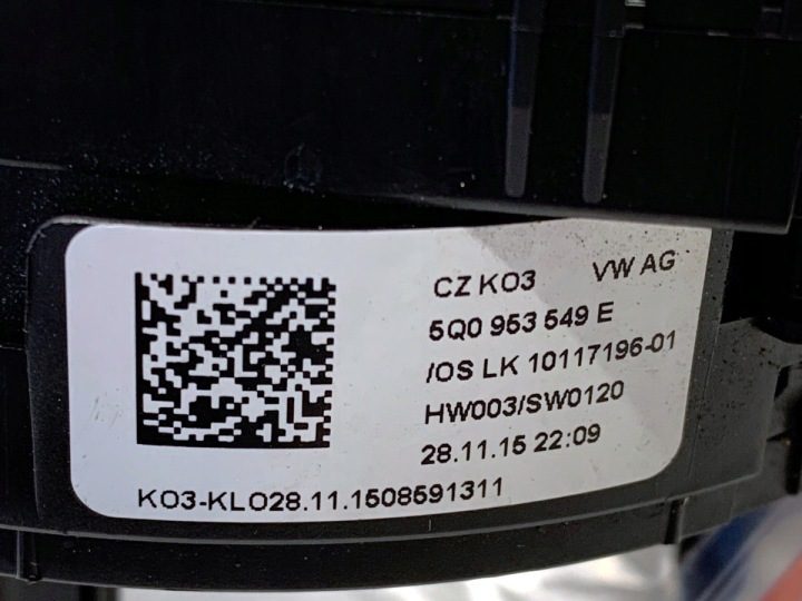 ШЛЕЙФ AIRBAG VW GOLF VII 5Q0953549E Хэтчбек, фото 4