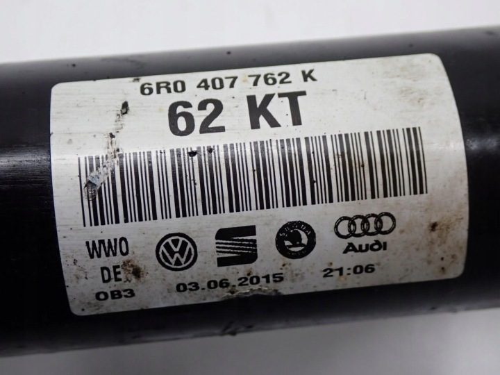 ПОЛУОСЬ ПРАВАЯ ПЕРЕДНЯЯ ДЛИННАЯ 6R0407762K TOLEDO IV SKODA RAPID 1.2 TSI CJZ 15 г., фото 5