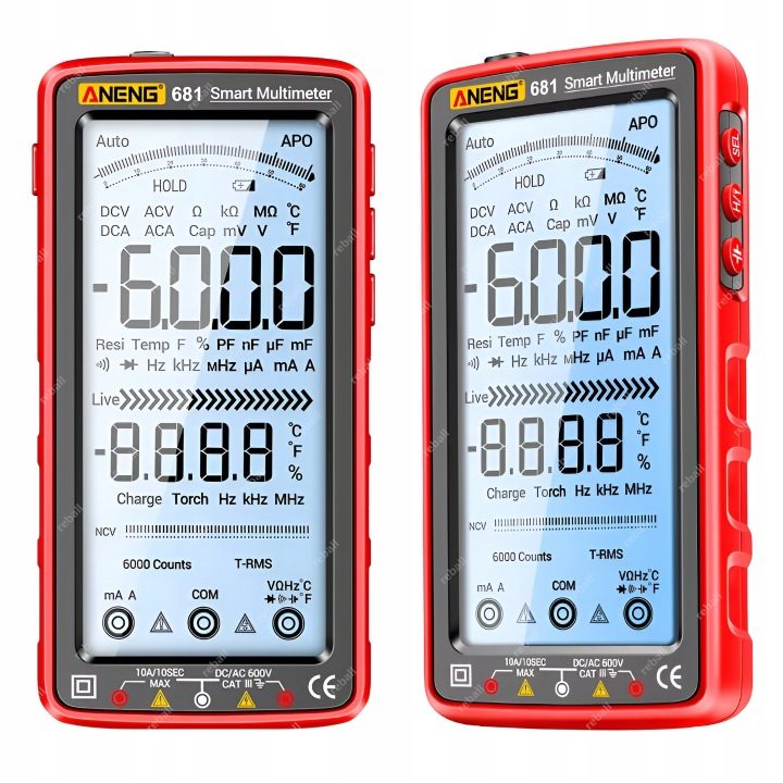Multimetr ручной LCD 6000 zliczeń тестер напряжения AC/DC, фото 10