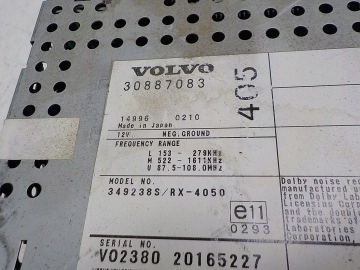 Volvo V40 S40 I магнитола штатная 30887083 HU-405, фото 2