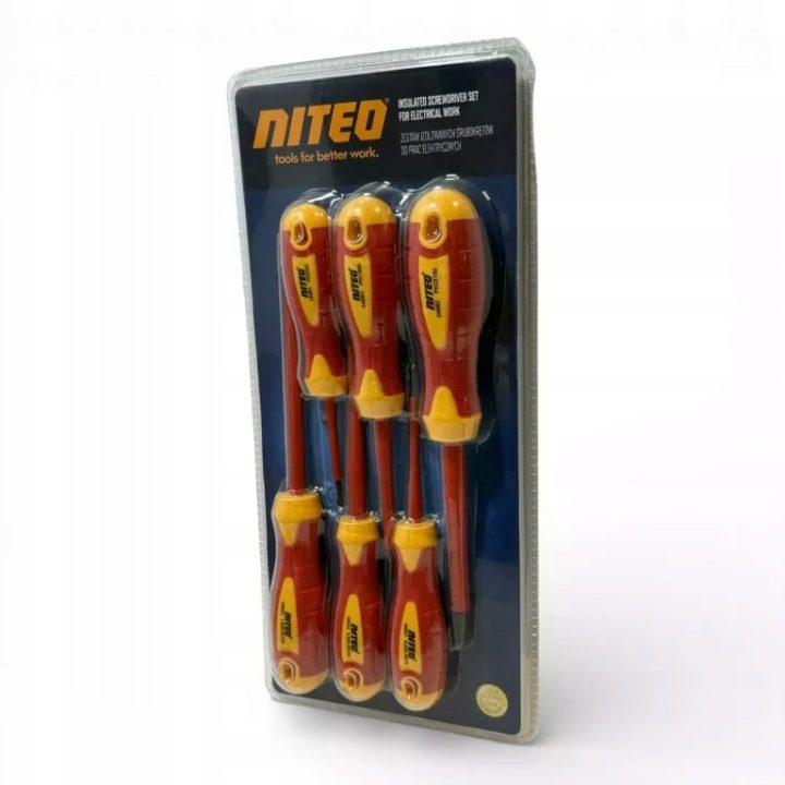 КОМПЛЕКТ IZOLOWANYCH ОТВЕРТОК ДЛЯ PRAC ЭЛЕКТРИЧЕСКИХ 6 шт. NITEO, фото 3