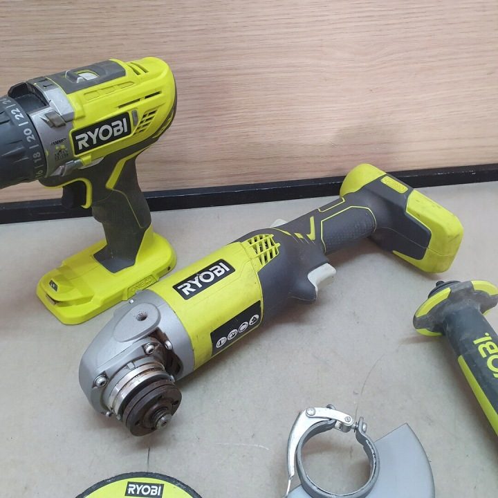 Комплект инструментов Ryobi дрель-шуруповерт и шлифмашина 2 шт., фото 9