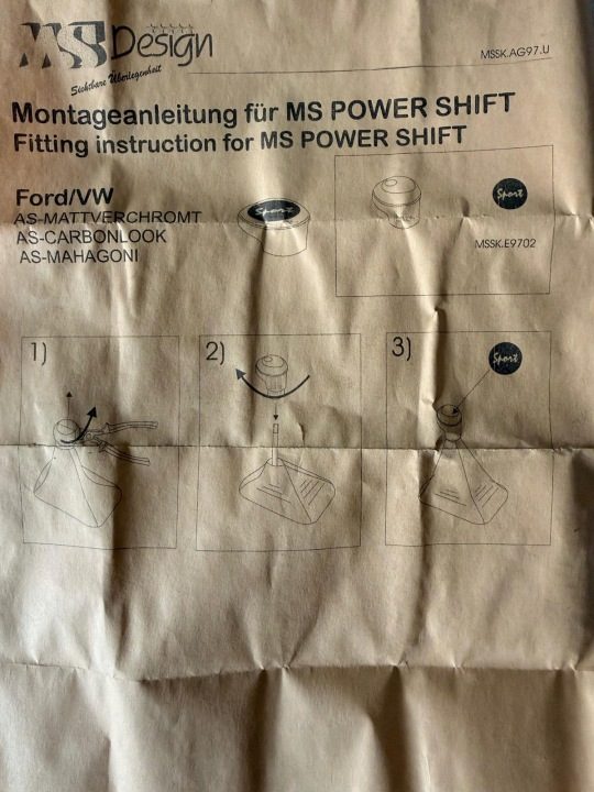 Ручка переключения передач MS Design Ford OE Тип А Power Shift AG, фото 6