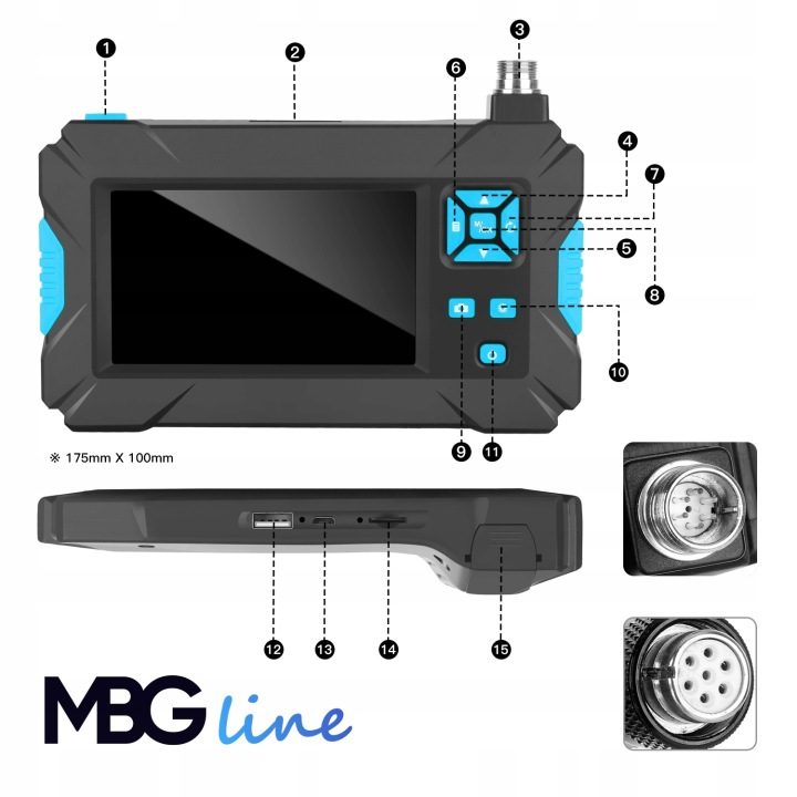 Инспекционная камера MBG Line P30 Duo эндоскоп 10M 9 LED 2x FULL HD, фото 10