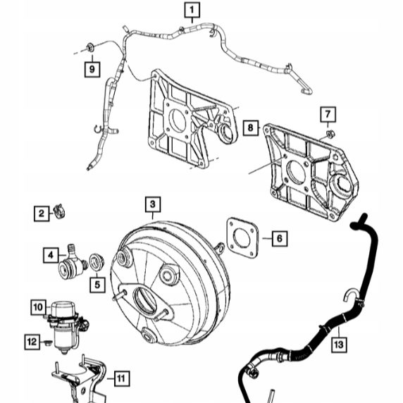 Кронштейн вакуумного усилителя тормозного JEEP WRANGLER JK 07-18 52060410AB, фото 4