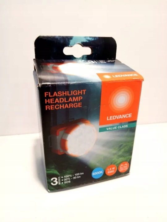 Налобный фонарь 1,5W 6500K FLASHLIGHT HEADLAMP RECHARGE LEDVANCE, фото 1