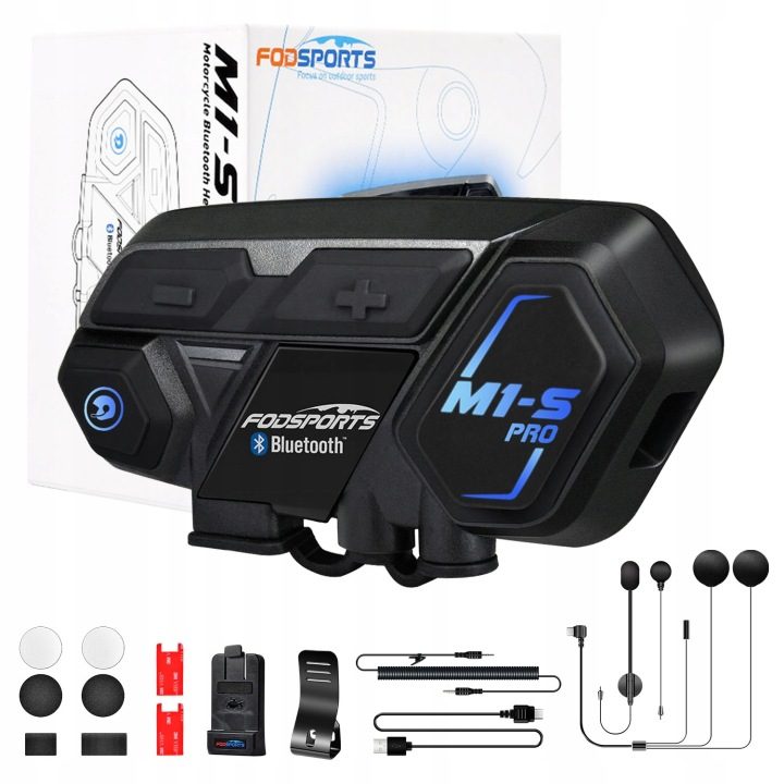 Интерком мотоциклетный FODSPORTS M1S-Pro Bluetooth 2000 м, фото 1