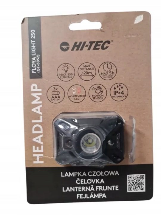 ФОНАРИК ФОНАРЬ ЛОБОВОЙ НАЛОБНЫЙ ФОНАРЬ HI-TEC FLOYA LIGHT 250 ЛМ 7 РЕЖИМОВ, фото 2