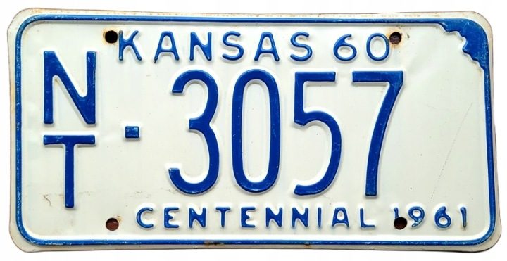 Kansas 1966 - табличка номерная с США, фото 1