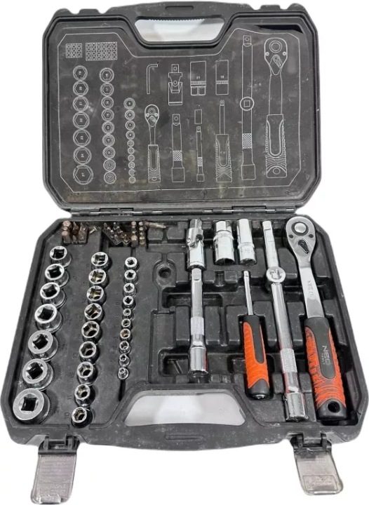 NEO TOOLS Торцевые головки 1/2" 1/4" 73 шт. Кейс Сталь CR-V, фото 6