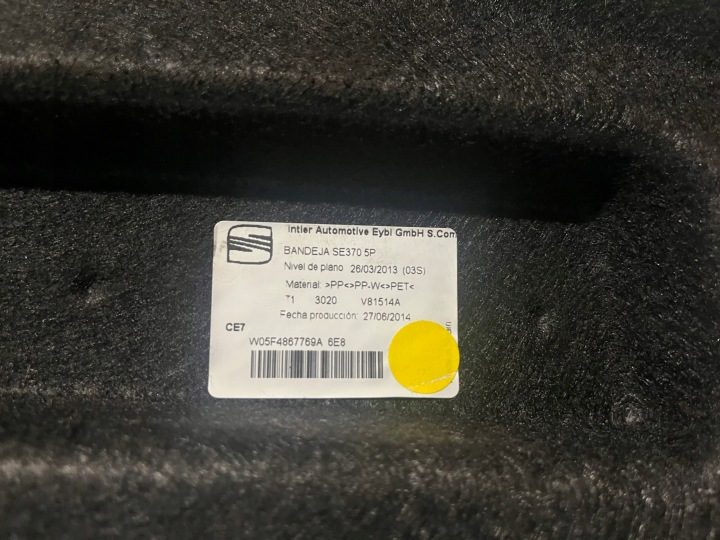 ПОЛКА БАГАЖНИКА ЗАДНЯЯ 5F4867769A SEAT LEON III 5D ХЭТЧБЕК, фото 4