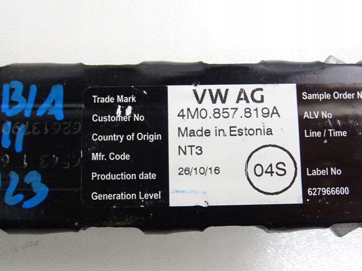 РЕГУЛИРОВКА ПОЛЗУНОК РЕМНЯ 4M0857819A AUDI VW SKODA, фото 6