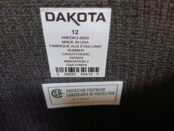 Резиновые сапоги рабочие DAKOTA разм. 45 стелька 31 см, фото 8