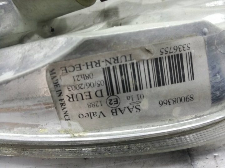 2003 Saab 9-5 Свет поворотника 5336755 89008366, фото 7