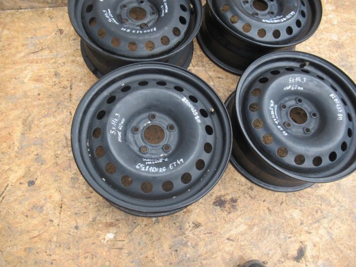 4× Штампованный диск Renault OE 6.5" x 16" 5x114.3, фото 2