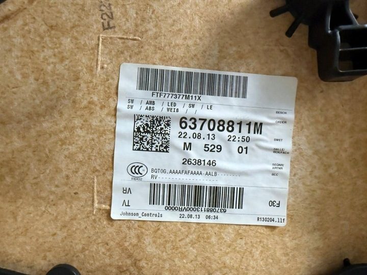 ОБШИВКА ДВЕРИ ПРАВАЯ ПЕРЕДНЯЯ ДВЕРИ BMW F30 ЧЕРНАЯ КОЖА ЕВРОПА, фото 9
